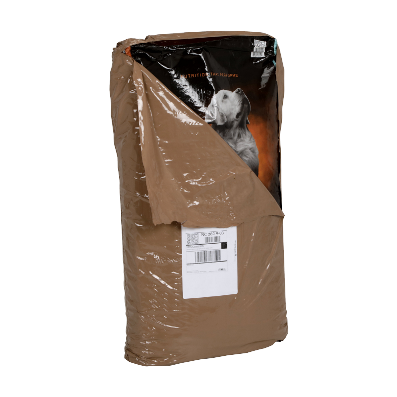 stealthwrap opaque film around dog food bag