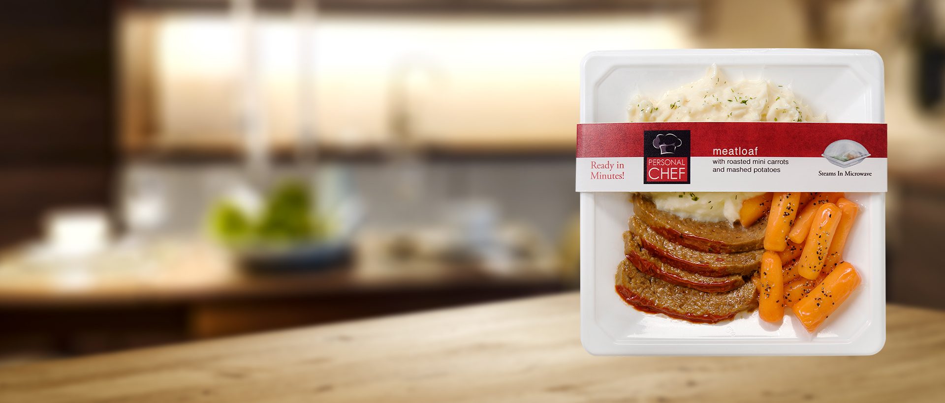 Simple Steps® Meal Packaging with meatloaf, carrots, and mashed potatoes