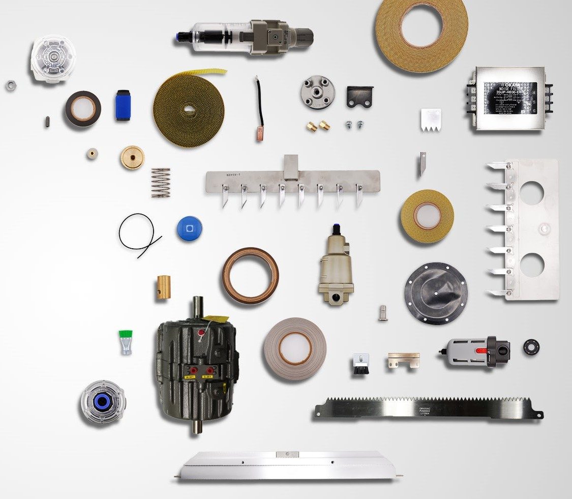cryovac spare parts on a white background
