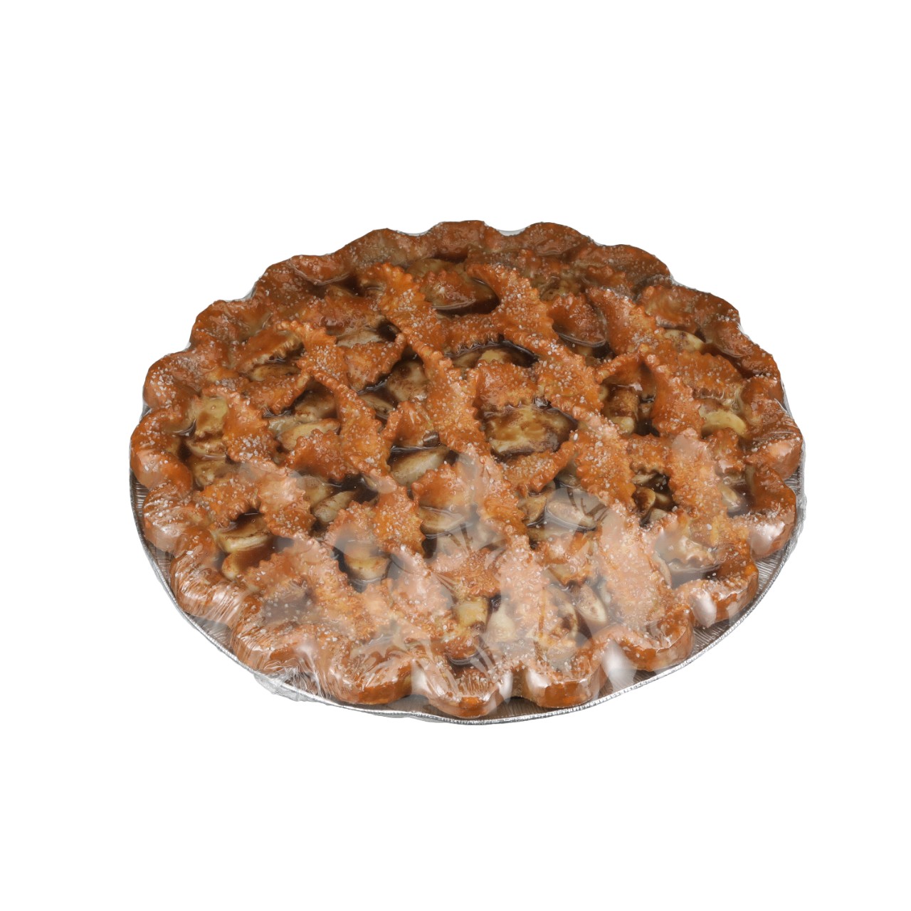 Wrapped lattice‑top pie