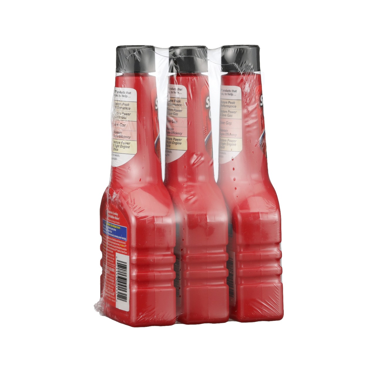 Three red bottles wrapped together
